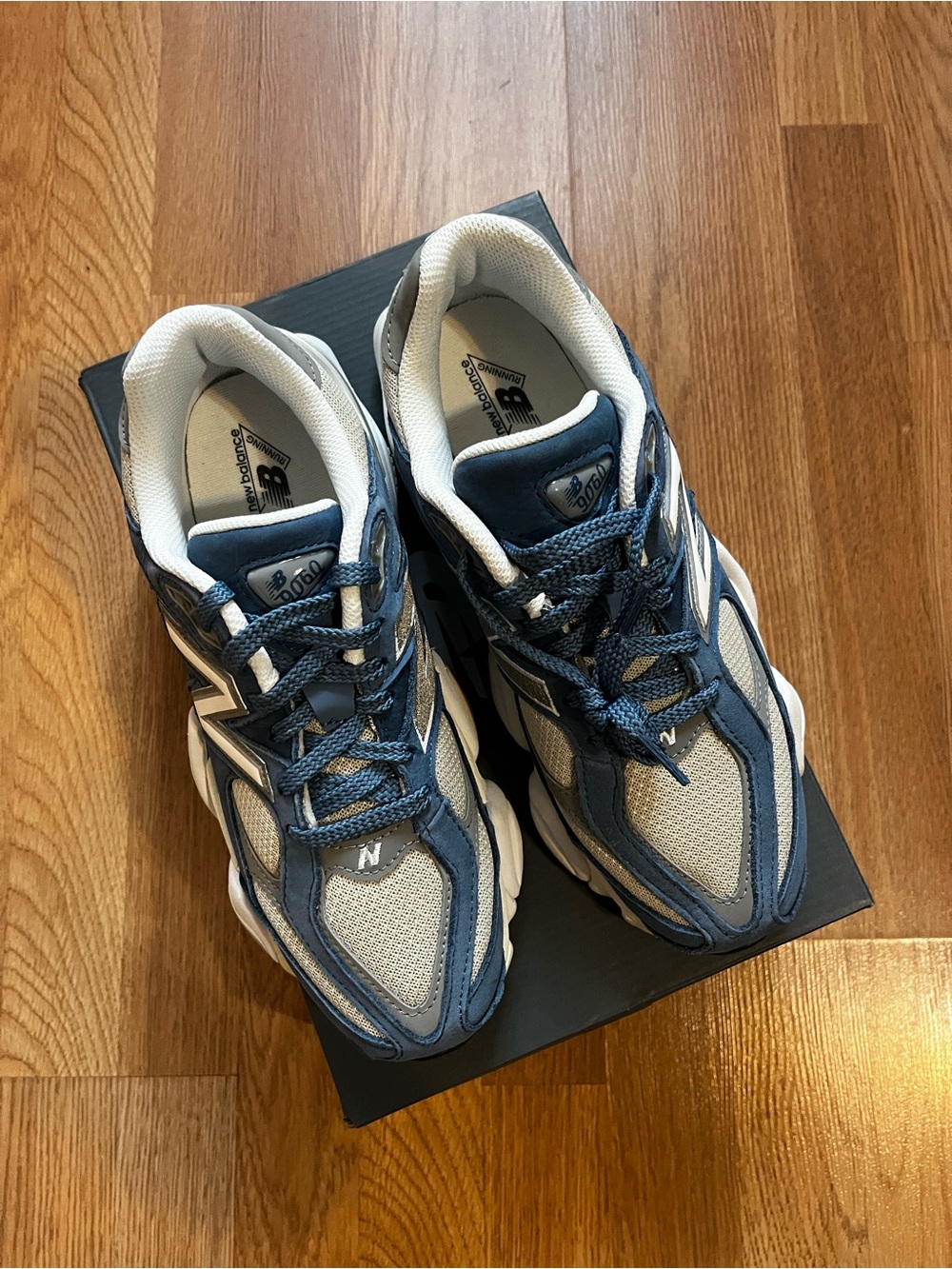 Navy and Gray New Balance 9060 - Picture 1 of 5